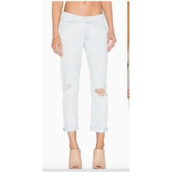 MOTHER‎ Jeans Women Sz 26 Light Wash Distressed The Dropout Fray Get Blondie - Picture 1 of 16